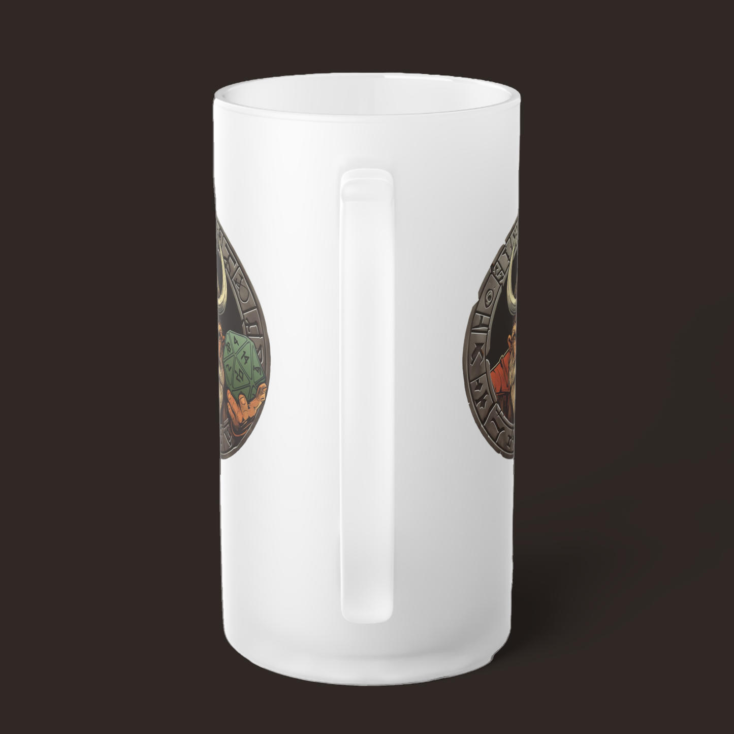 Dwarven Dice Master Frosted Glass Mug