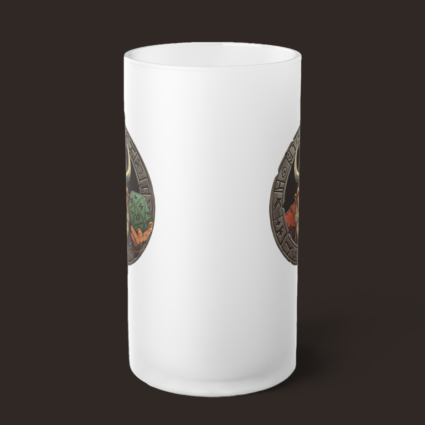 Dwarven Dice Master Frosted Glass Mug