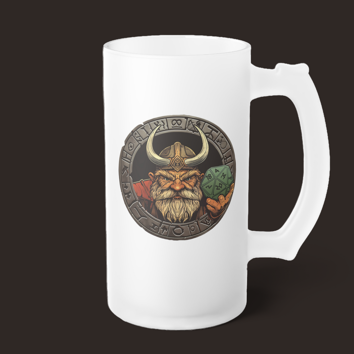 Dwarven Dice Master Frosted Glass Mug