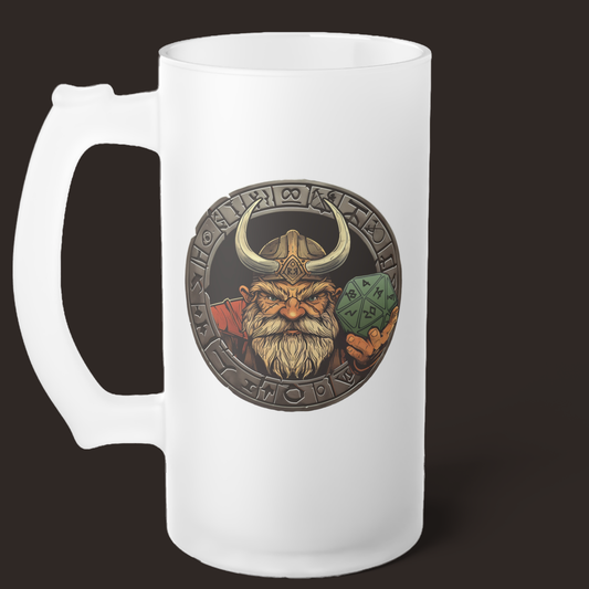 Dwarven Dice Master Frosted Glass Mug